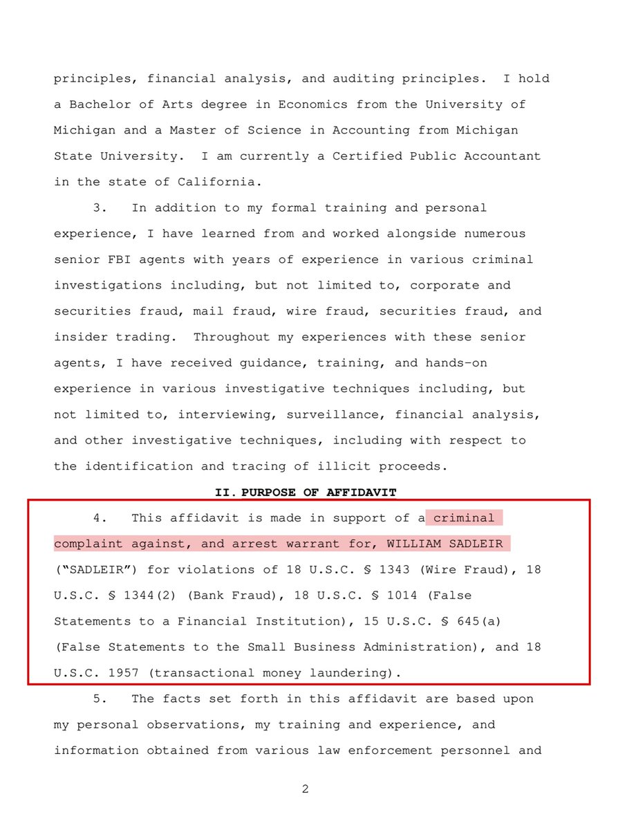 I was distracted by William Sadlier’s SDNY Complaint, I forgot about the  #PPPLoan from CDCA(see 1st tweet in this thread)April 2020, SADLEIR submitted 3 applications for loans to JPMorgan Chase;Aviron GroupAviron LicensingAviron Releasing, LLC dba RegattaThe FBI is awesome!