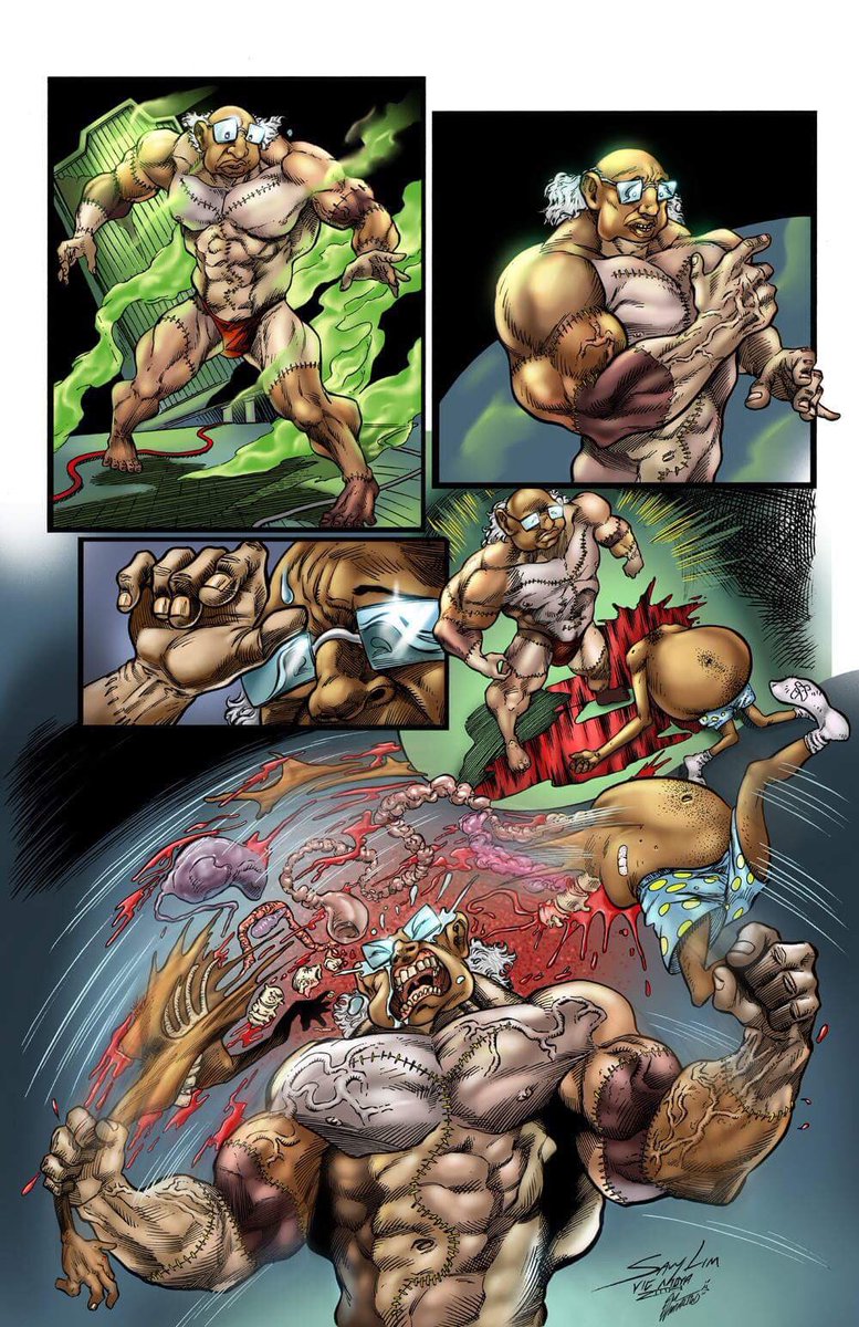 hardbodycomic's tweet photo. @SternlyRoss @FredSchwartzJr @watchTromaNow @lloydkaufman @JohnnyTroma @Troma_Team @eliroth @RobZombie @JordanPeele @JamesGunn @ThatKevinSmith @CMPunk @methodman @rosariodawson @mingchen37 @DaveBautista As soon as I have the money or means to adapt it. We could cast a big star like @TheRock or @DaveBautista, digitally shrunk and fattened up or an Indian actor’s head digitally replaced on a Herculean body!  Or maybe even a guy in a rubber suit.  The possibilities are endless https://t.co/Zxr3sKem5N