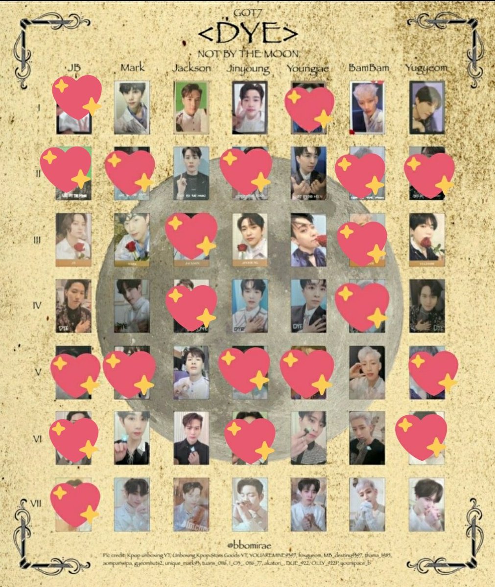 PandaBbeom's tweet photo. [Plz RT] GOT7 Not By The Moon PC Trading 🌑

Left: Photocards I have 🐥

Right: Wants (Jaebeom 🌴 is priority!) 

#GOT7 #갓세븐 @GOT7Official #GOT7_DYE #GOT7_NOTBYTHEMOON 
#GOT7TRADING #GOT7Trade https://t.co/5HmNPQ7B8y