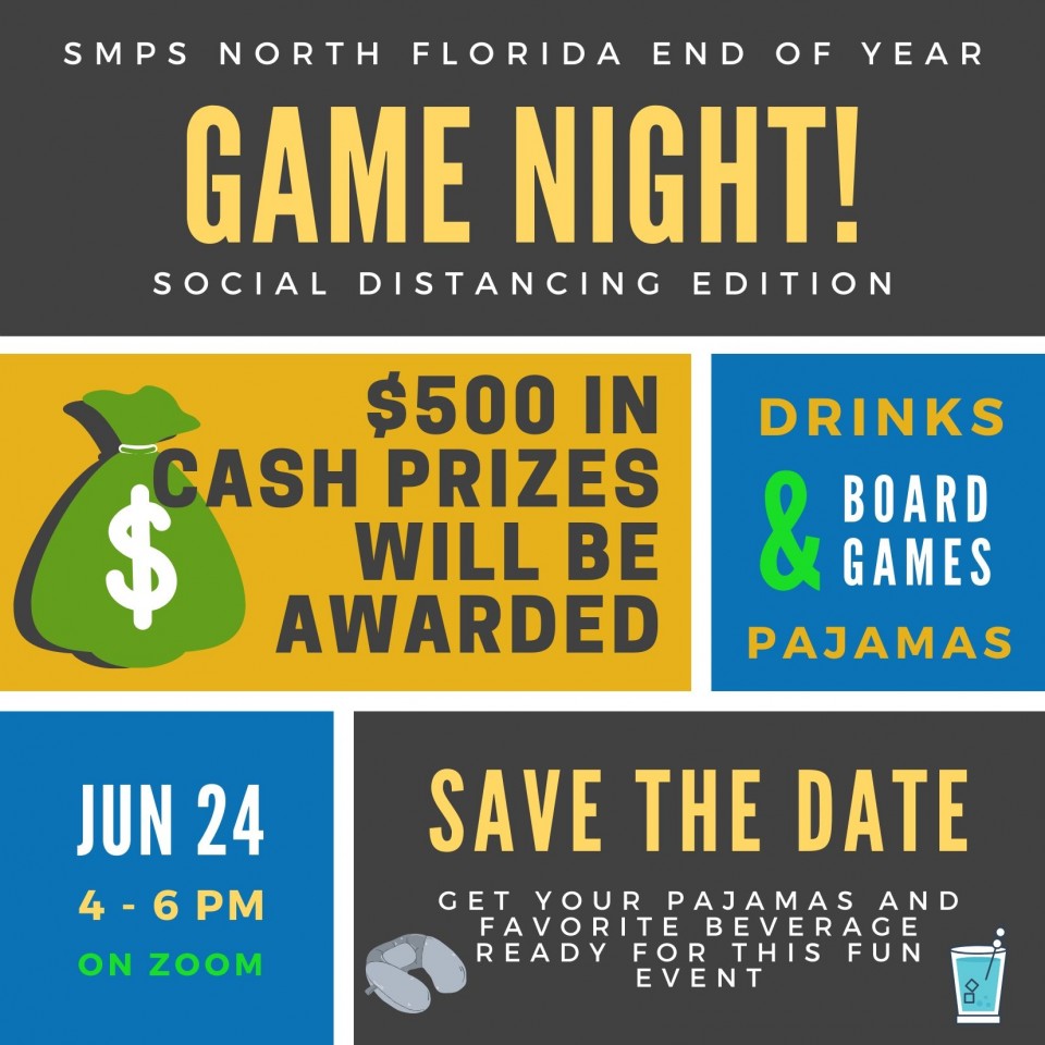 SMPS_NF's tweet photo. To end the SMPS year, we are hosting a fun event. Mark your calendars for our Virtual Pajama Game Night! This free event is open to everyone and will be hosted on Zoom. Stay tuned for more details!
#smps #prizes #gamenight #socialize #freeevent #smpsnf https://t.co/KJrYUvAQHc