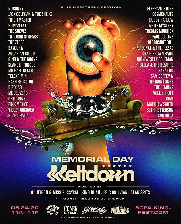 Burger, Goner, and Slovenly Records are gonna BBQ our brains this weekend with the 12-hour Memorial Day Meltdown! Starting Sunday, May 24th at 9am PST, the festival runs til 9pm and features Burger Boogaloo alum like NOBUNNY, PERSONAL AND THE PIZZAS, THE ZEROS, AND MORE!
