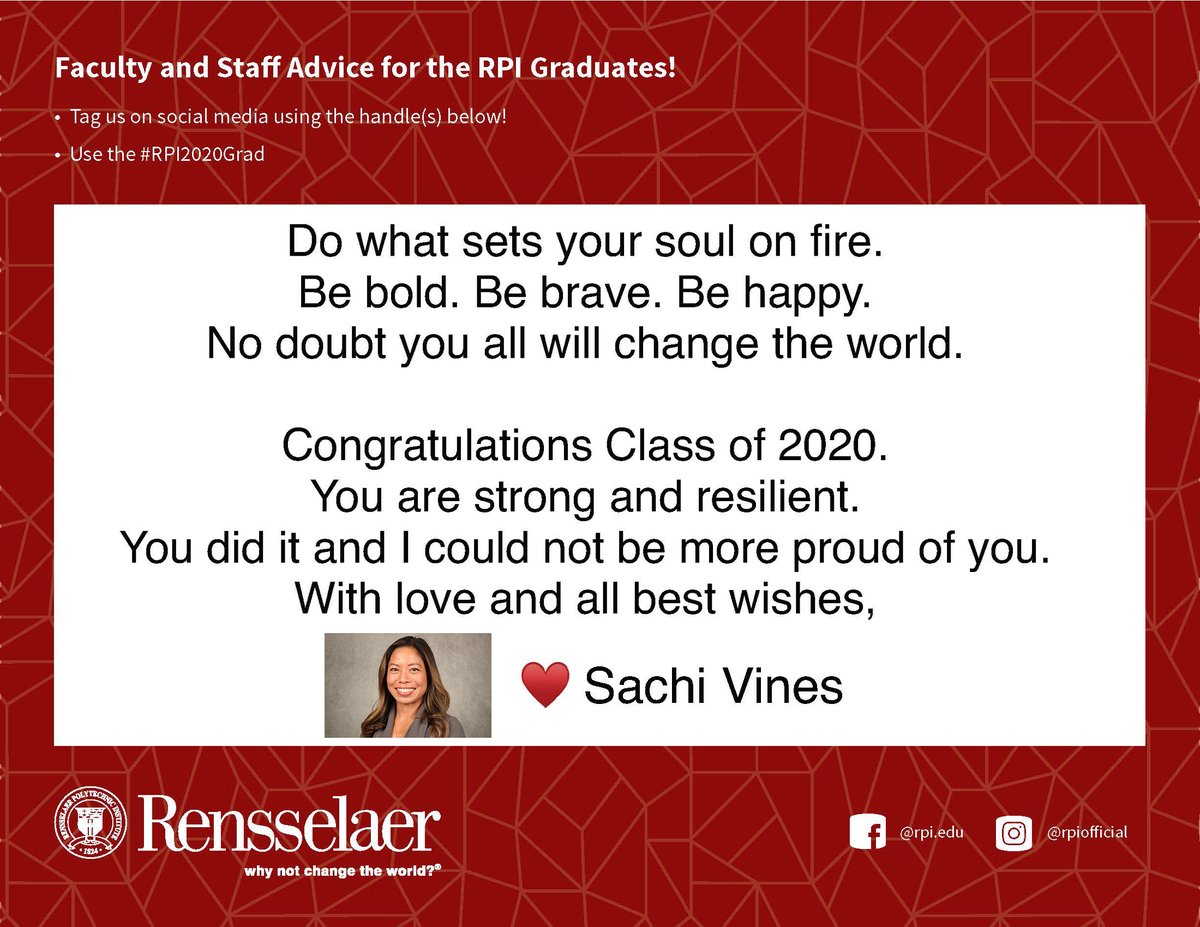 rpi's tweet image. Class of 2020, well-wishes from Karen Hansen and Sachi Vines from #RPI Athletics! #RPI2020Grad