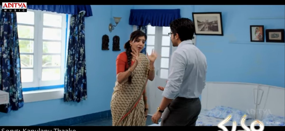 Here krishna sees Radha with another women yet she keeps it to herself until a peak point.She opens up only when things have fallen apart.Little did krishna asked before,or Radha could have told before,thier relationship would have been saved!!  #6YearsForClassicManam