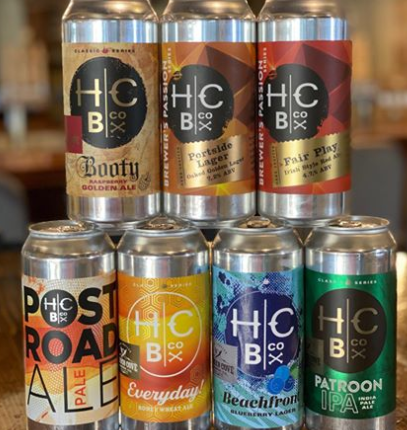 Though  @HiddenCoveBeer can't yet open their tasting room for dining in, they have a whole lineup of shiny cans that are ready to go for pickup. And also an awesome blueberry beer  #justmainethings