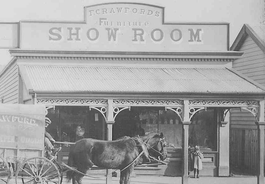 Main St photos cont.: pre & post Covid: 1. Appears to have been part of Francis Crawford's premises, CC 0; 2. Then succession of businesses inc. Muriel Brown's drapery & Otautau Trading 1991, CC BY; 3 & 4. More recently was home of few Cafe's & More on Main, now empty 2020, CC BY