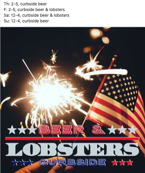 I might have to say that "Lobsters Still Available" is probably the best sign I've seen this whole pandemic.  @LSGBrewing  #beerandlobsters  #justmainethings  #merica