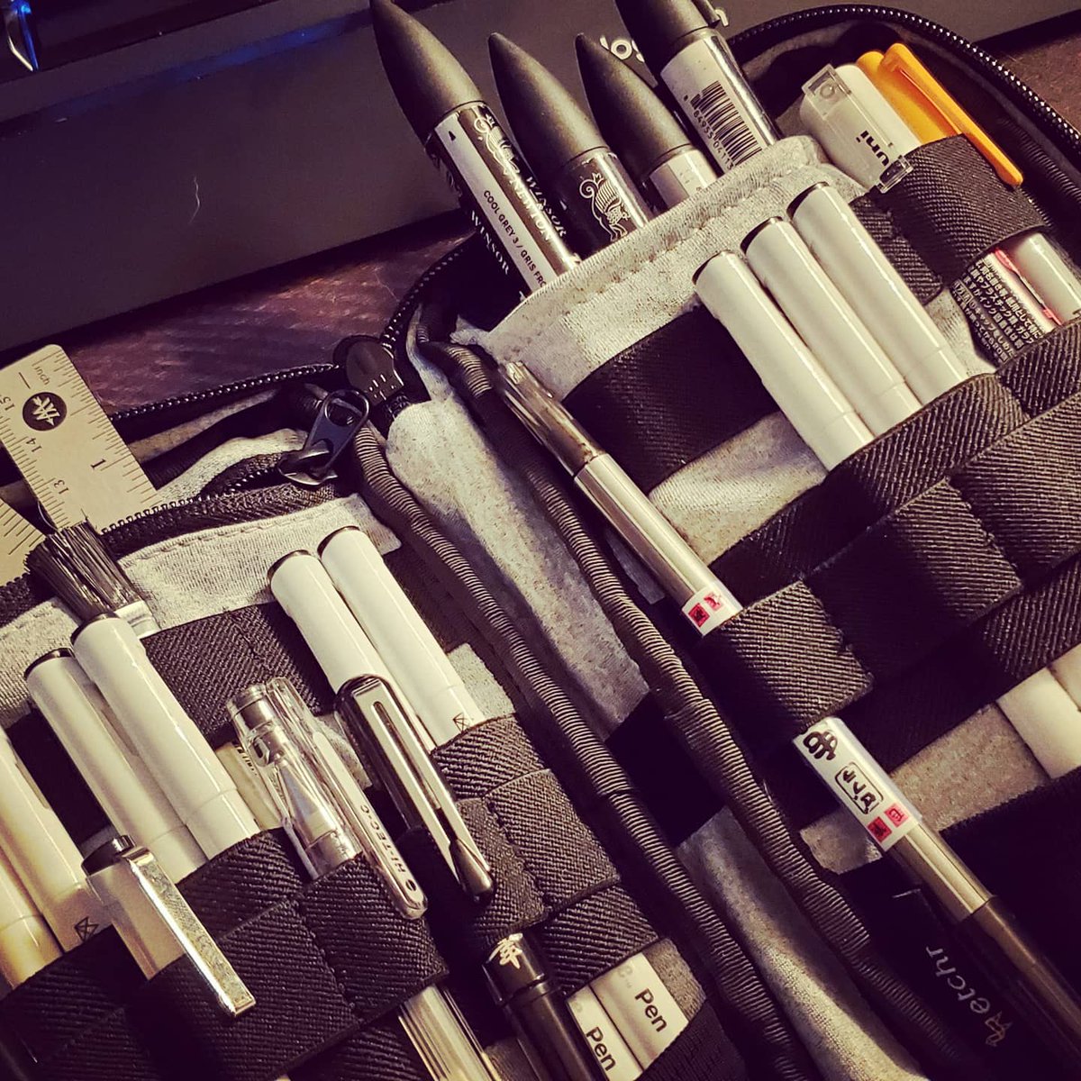 Mrblackcap's tweet image. Treated myself to a new pen case 🖤 
#ink #etchr #sketch