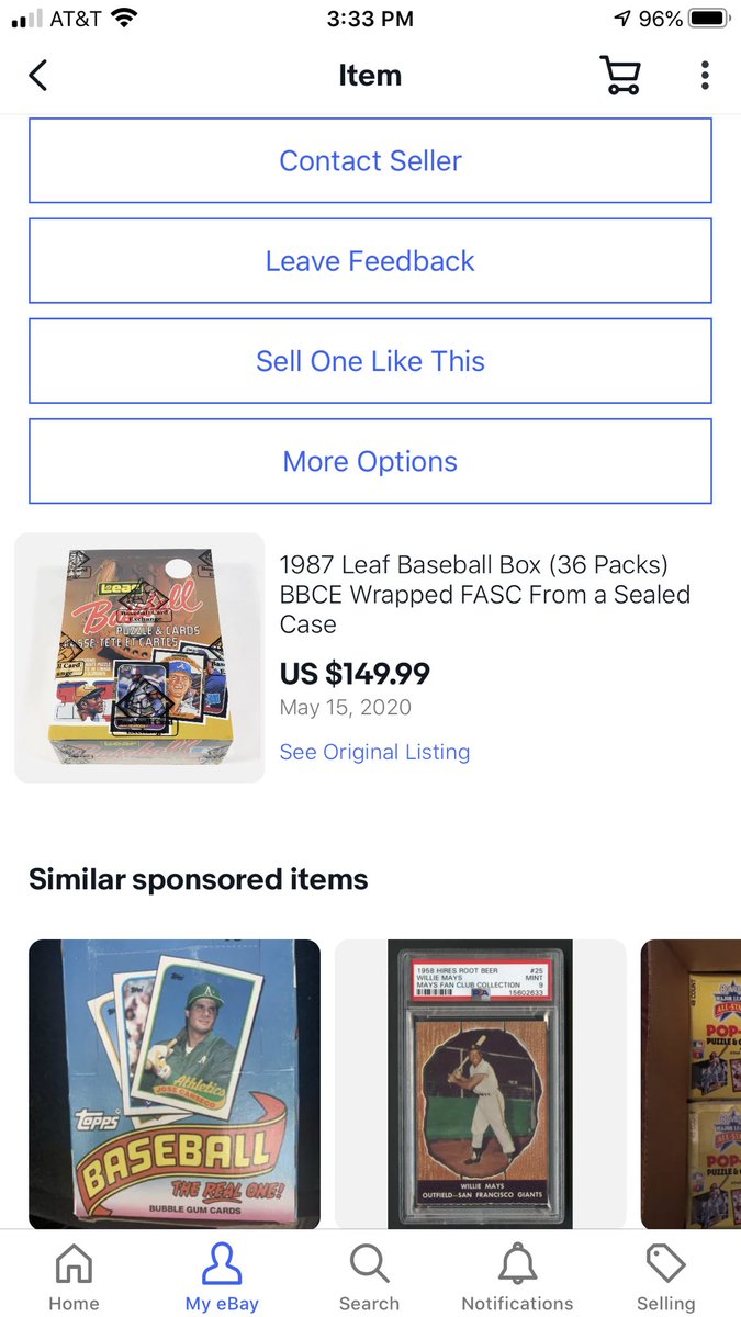 maevro's tweet image. 1987 #Leaf #Baseball #BBCE Box Prices May 15th &amp;amp; today, May 22nd.... #Collect #Invest #TheHobby