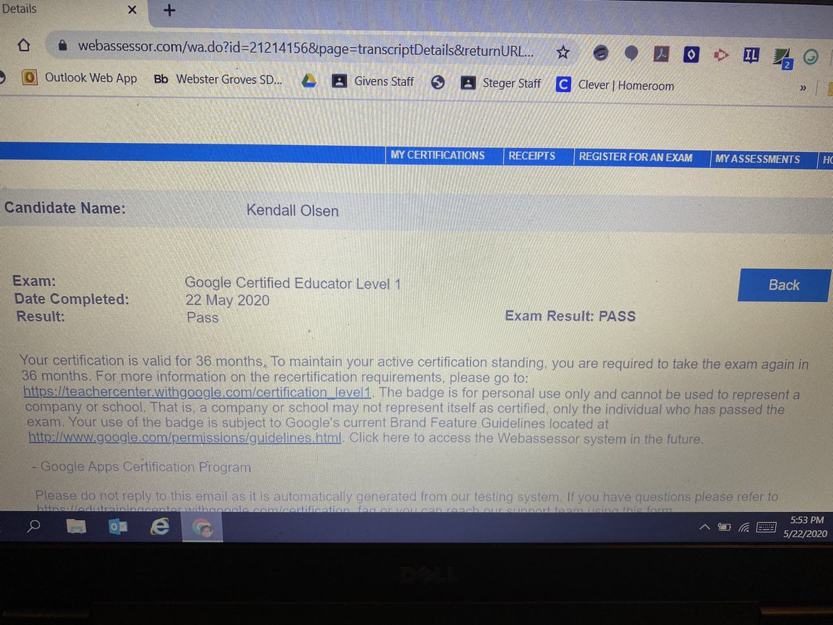 GivensLibrary's tweet photo. Ummm...so this happened today—finally! I passed! (And my district has now officially begun the transition to Canvas. Whomp-whomp.)
#scslmc #googleEDU @GoogleEd @WGLibrarians https://t.co/Tfsji4BL0X