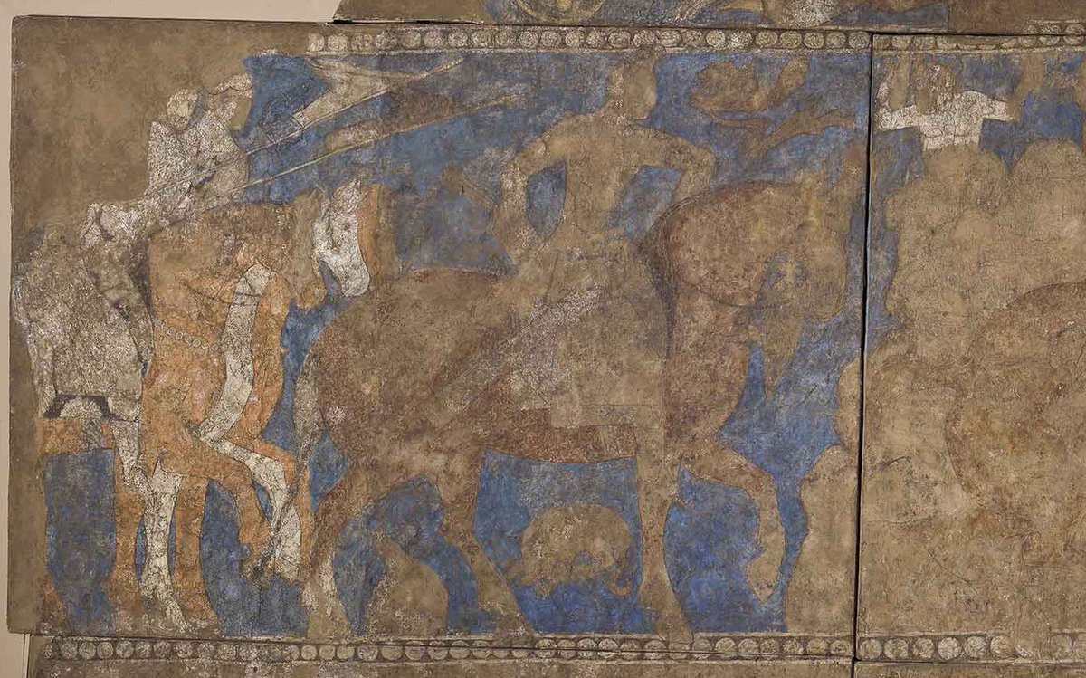 The world’s earliest surviving “ #Shahnameh” (ok not quite, more on this below) is not from  #Iran and not even in  #Persian, but painted on the walls of a  #Sogdian private house, Panjakent,  #Tajikistan, early 8th C. Paintings in  @state_hermitage  http://www.patreon.com/eranudturan 