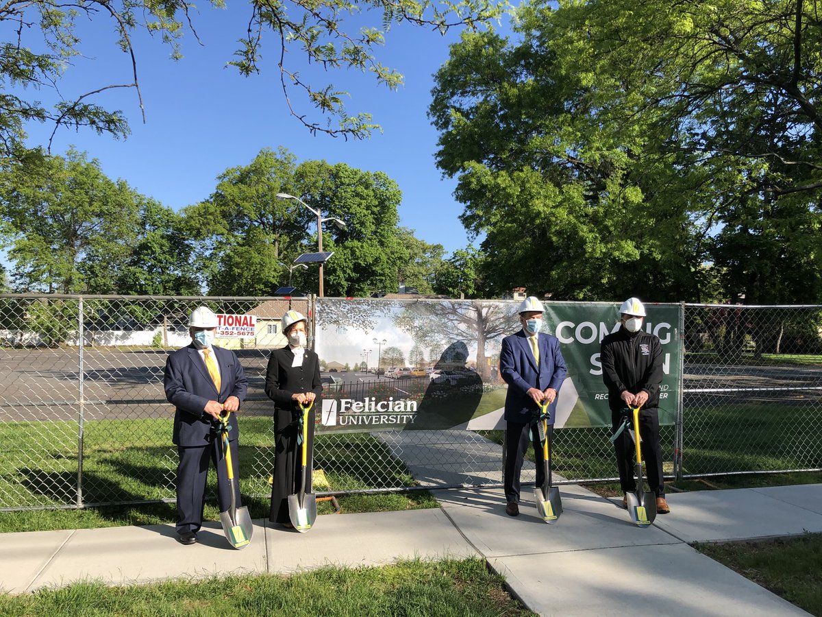 PaulASarlo's tweet photo. Glad to be part of ⁦@FelicianUSports⁩ ground breaking for their new state of art Wellness &amp; Rec Center in Rutherford https://t.co/97vo7HkTzY