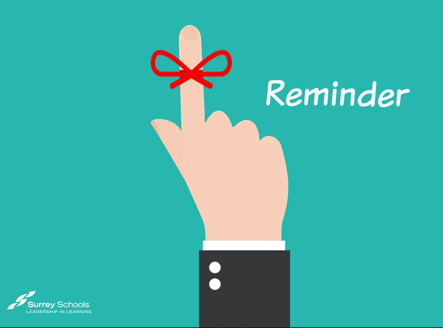 Don't forget Monday (May 25) is a professional development day for teachers, so no online classes for students. Enjoy your weekend!

#sd36learn #surreybc #whiterock