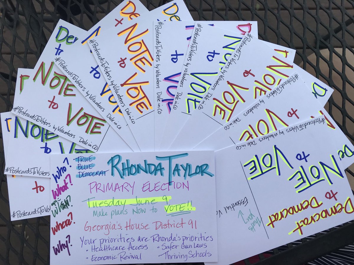 #electRhonda in Georgia’s House District 91. #postcardstovoters