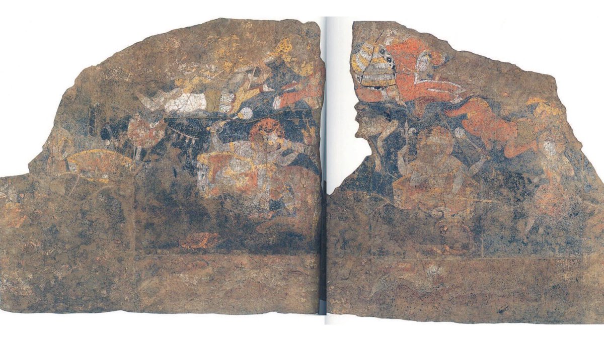Other fragments show the duel between Esfandiyar and Rostam, accompanied by the  #Simorgh, here shown as an  #owl; as well as scenes from the Faramarznameh, stories of Rostam’s son Faramarz in  #India http://www.patreon.com/eranudturan 