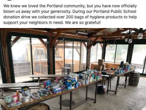  @AllagashBrewing also recently ran a very successful donation drive for hygiene products to help their less fortunate neighbors.