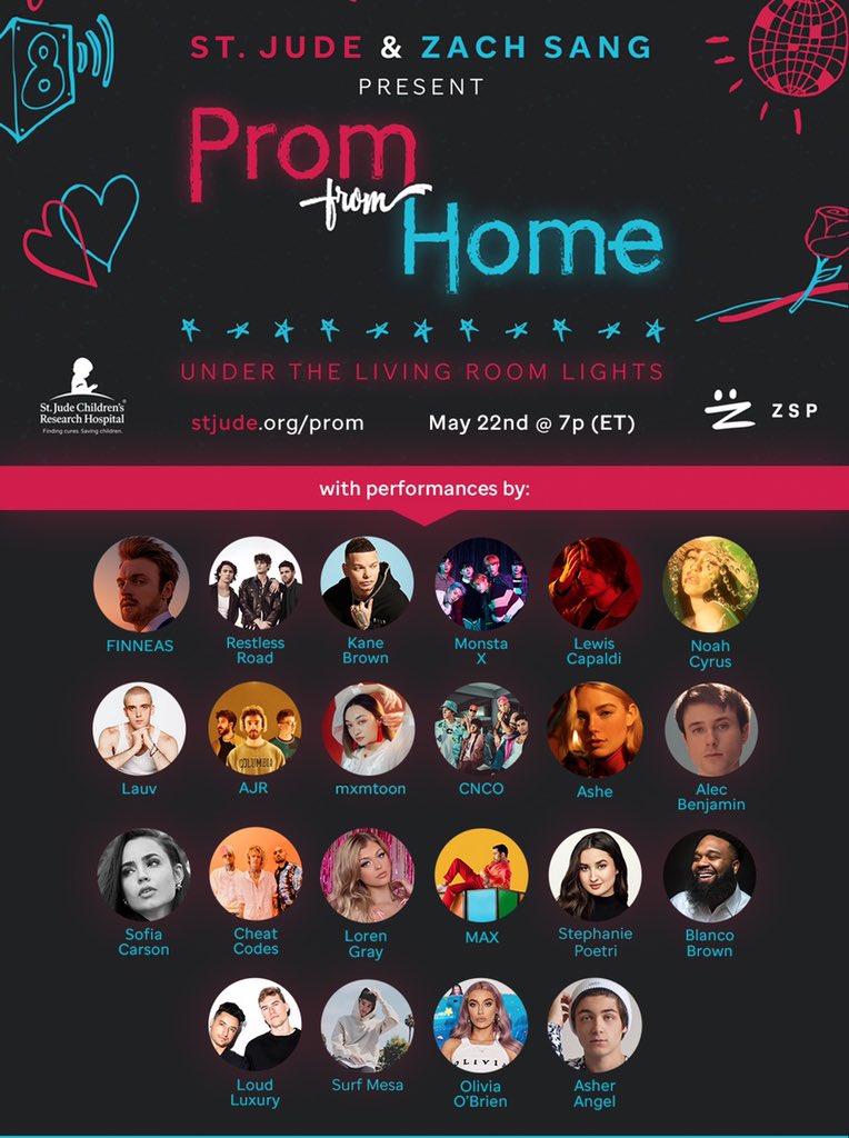 CNCOmusic's tweet photo. TONIGHT! Catch us at 8pm EST for #PromFromHome with @StJude and the bro @zachsang 🕺🏽🔥 https://t.co/HQqSdKONFm https://t.co/B0RpHwthbK