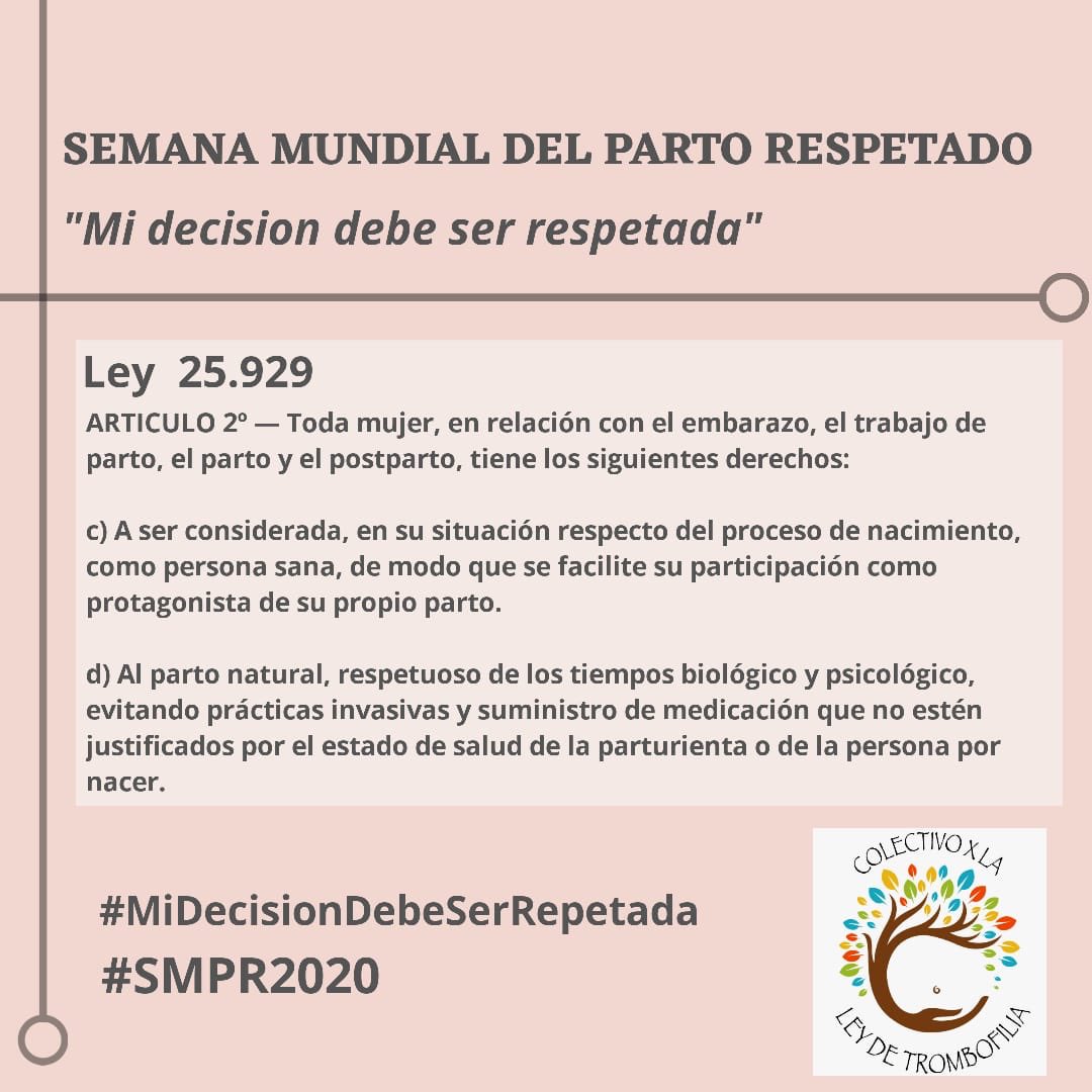CTrombofilia's tweet photo. La información ños empodera #SemanaDePartoRespetado #Smpr2020 https://t.co/tV7dZpAUSG