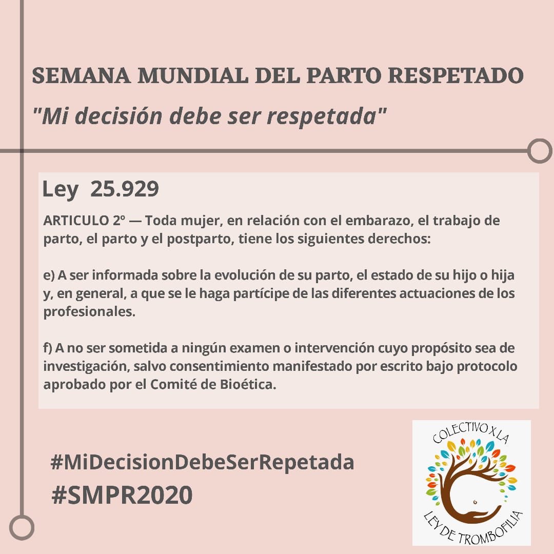 CTrombofilia's tweet photo. La información ños empodera #SemanaDePartoRespetado #Smpr2020 https://t.co/tV7dZpAUSG