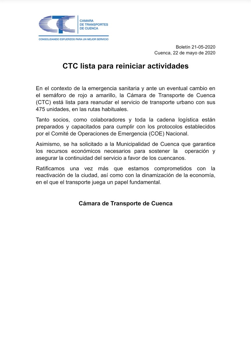 ctccuenca's tweet photo. Atención: estimados @mercurioec damos a conocer el siguiente comunicado de prensa. https://t.co/0lryYUw4s0