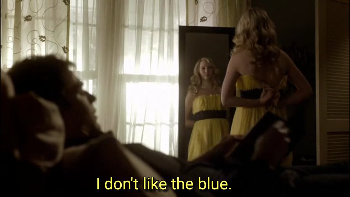 damon tells caroline to choose a blue dress (without compulsion) and she refuses because she doesn't like blue. the compulsion works this way, damon forced caroline so that she doesn't be afraid of him, but not for her to do everything he asks.