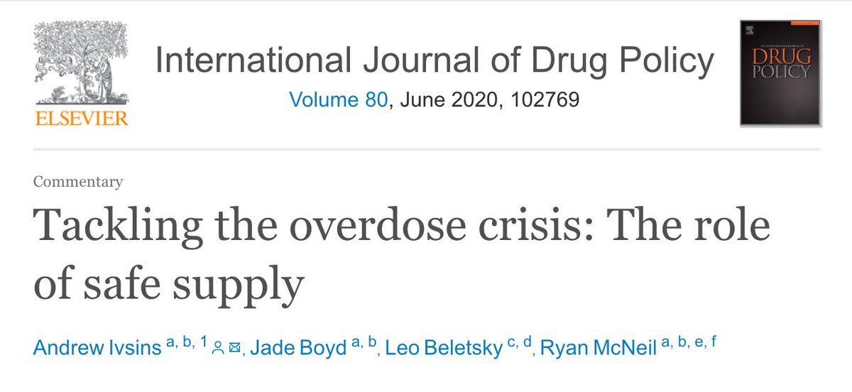 Full access to our commentary on the need for  #SafeSupply to tackle the overdose crisislink:  https://authors.elsevier.com/a/1b5oy3PEroSmmr1/2