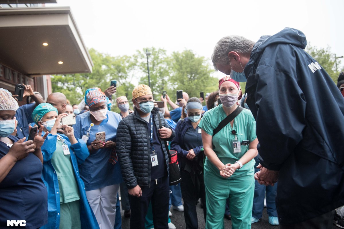 The heroes at @NYCHealthSystem Jacobi are all the evidence you need to know that New York City will not only come back, but we'll come back stronger. The unwavering efforts of our health care workers are proof. #ClapBecauseWeCare