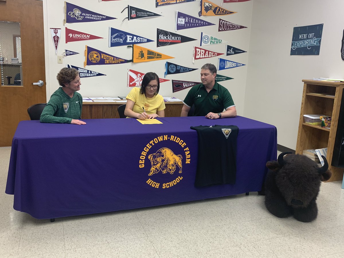 GRF_High's tweet photo. #WeAreGRF 
Congrats to Milee Devore! She signed to run cross country @DanvilleAreaCC 
Hard work pays off! #thatsbuffalo https://t.co/B1NBN7JKWC