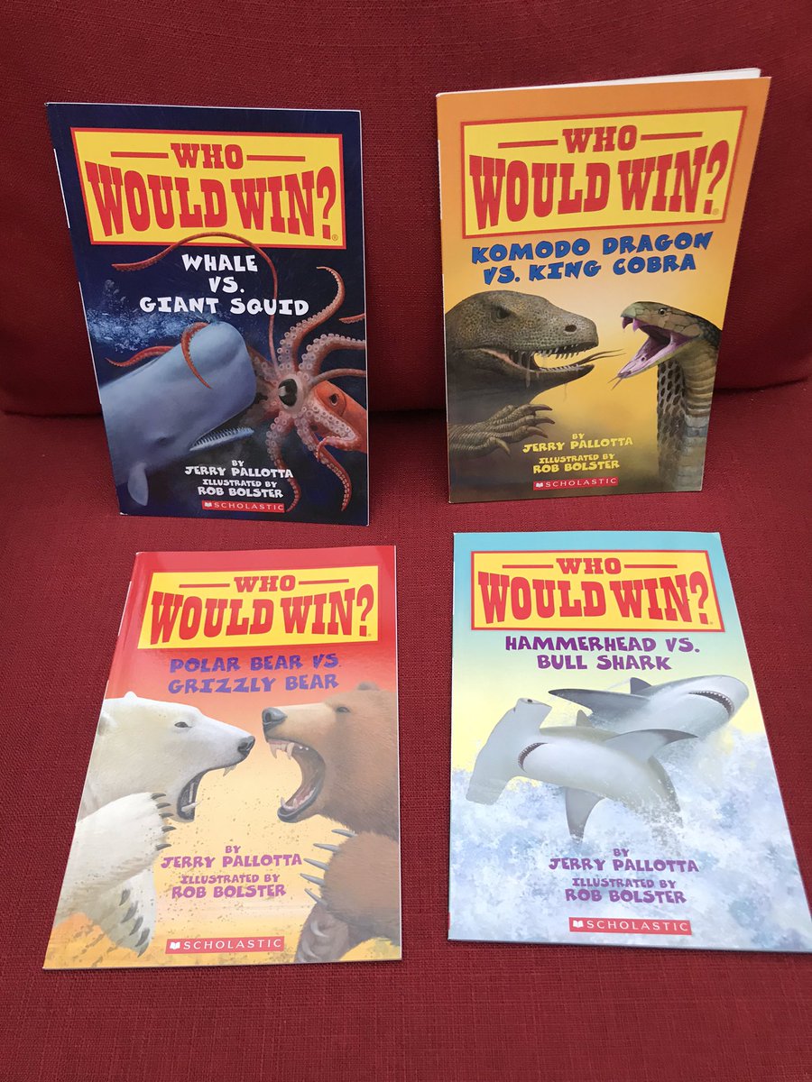 🎉🎉Friday Night Raffle#9🎉Follow author <a href="/jerrypallotta/">Jerry Pallotta</a> &amp; RT by 6pm 5/23 for a chance to win this set of 4 #WhoWouldWin books!! #RobBolster 💥🧡💥🧡💥🧡💥🧡💥🧡💥🧡💥🧡💥🧡💥<a href="/Scholastic/">Scholastic</a> #KidsNeedBooks