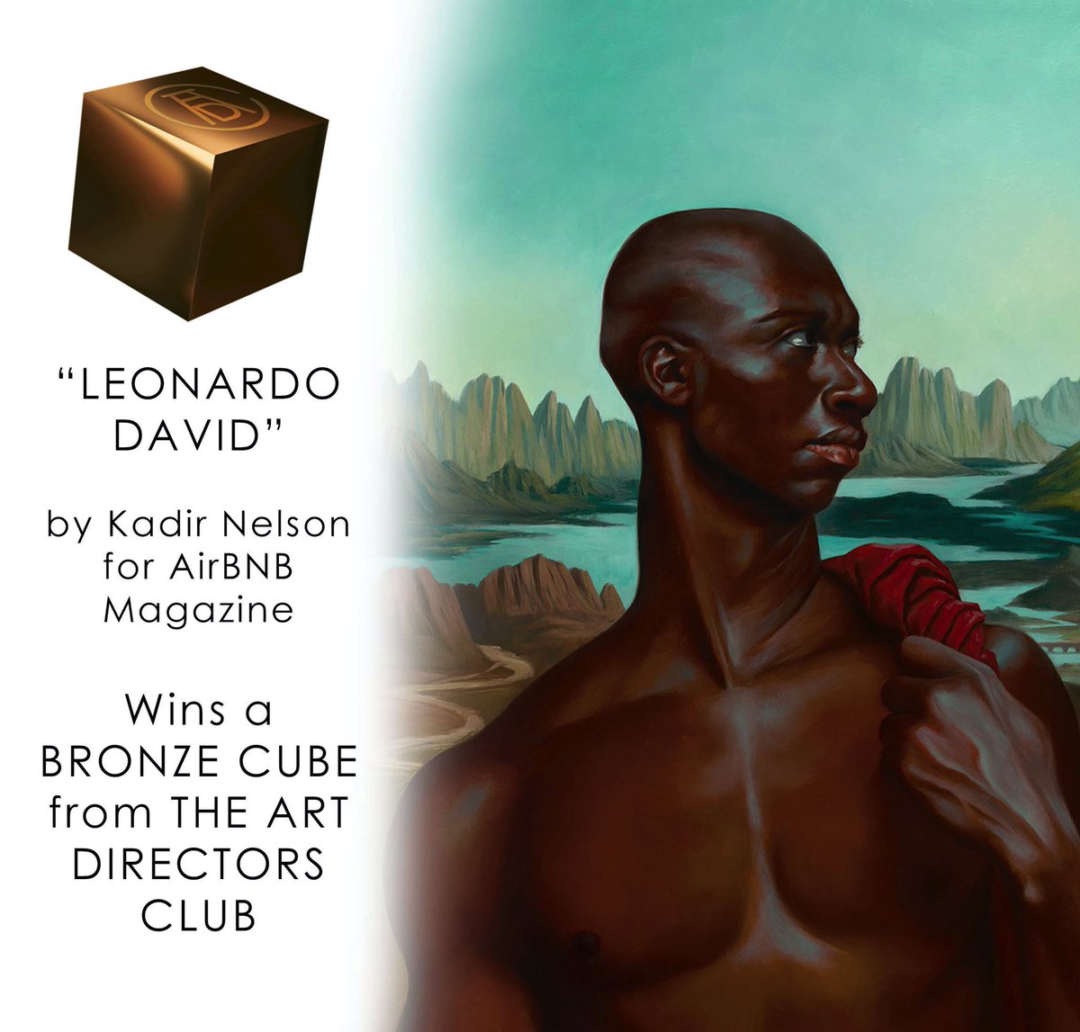 KadirNelson's tweet photo. Celebrated my 46th with my better half @jungmiwha , and the cherry on top was to receive Gold and Bronze Cubes and to be crowned Freelancer of the Year from @artdirectorsclub . Holding each other up as we move onward and upward! ❤️ Cheers! #freelanceroftheyear #goldcube https://t.co/eCgz5lXgch