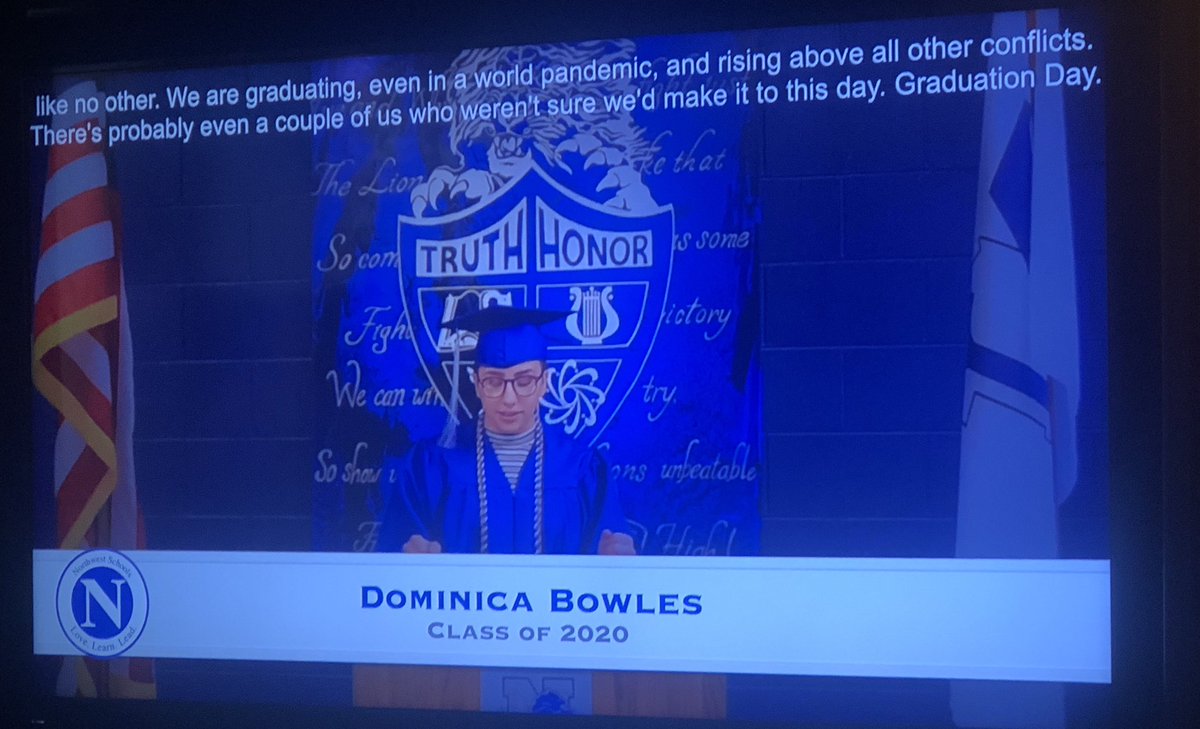 PrincipalBaugh's tweet photo. @PrincipalJBrown has been the father of Class of 2020!  Dominica had great words of love for those who’ve made sure this class was READY!  @Kristinealphin and Rachel Sanner. 💙💙💙 #NHSClassof2020 #NWLoveLearnLead https://t.co/S7YS2Y0Dyi