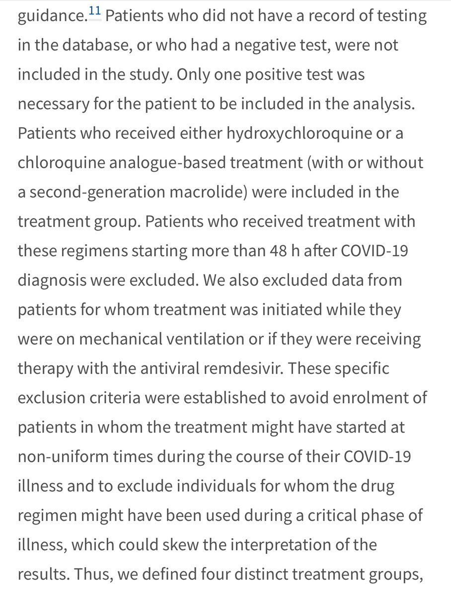 Exclusion criteria of excluding patients whose treatment after 48 hours of diagnosis- inference is since treatment was not immediate they would be potentially at an earlier stage of illness.
