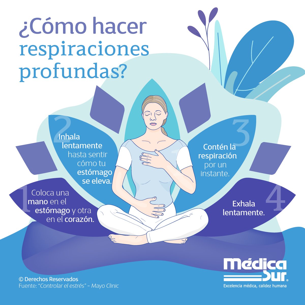 medicasur's tweet image. Las respiraciones profundas son la técnica más sencilla para relajarse. Te enseñamos cómo hacerlo fácilmente. En esta época lo mejor es ver por tu tranquilidad y la de tu familia.

#MédicaSur #SinEstrés #CombatirEstrés #Ansiedad #Meditación #Respiración #TipsDeSalud #SaludMental