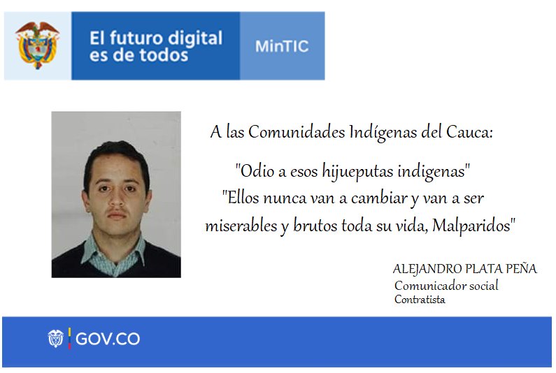 Éste es el racista gomelo que ofendió a nuestro hermanos indígenas, es deber darle sanción social, no permitamos más atropellos del uribismo, es momento de ponerle un stop a ésta banda delincuencial. NO MÁS URIBISMO! NO MÁS TÍTERES.