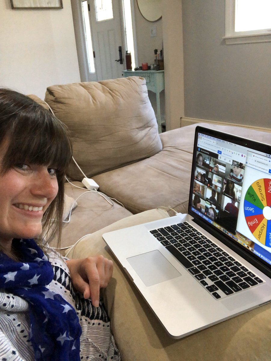 MrsDonato3's tweet photo. Scavenger hunts and #wheelofnames reminded us today to get up and move! #virtuallearning   can really bog you down- #emotionally and #phsyically.  Today we #played and were #active -and, boy did we #laugh.  It was great to be silly together! @SachemSchools @Nokobulldogs https://t.co/C3p8W1jsSQ