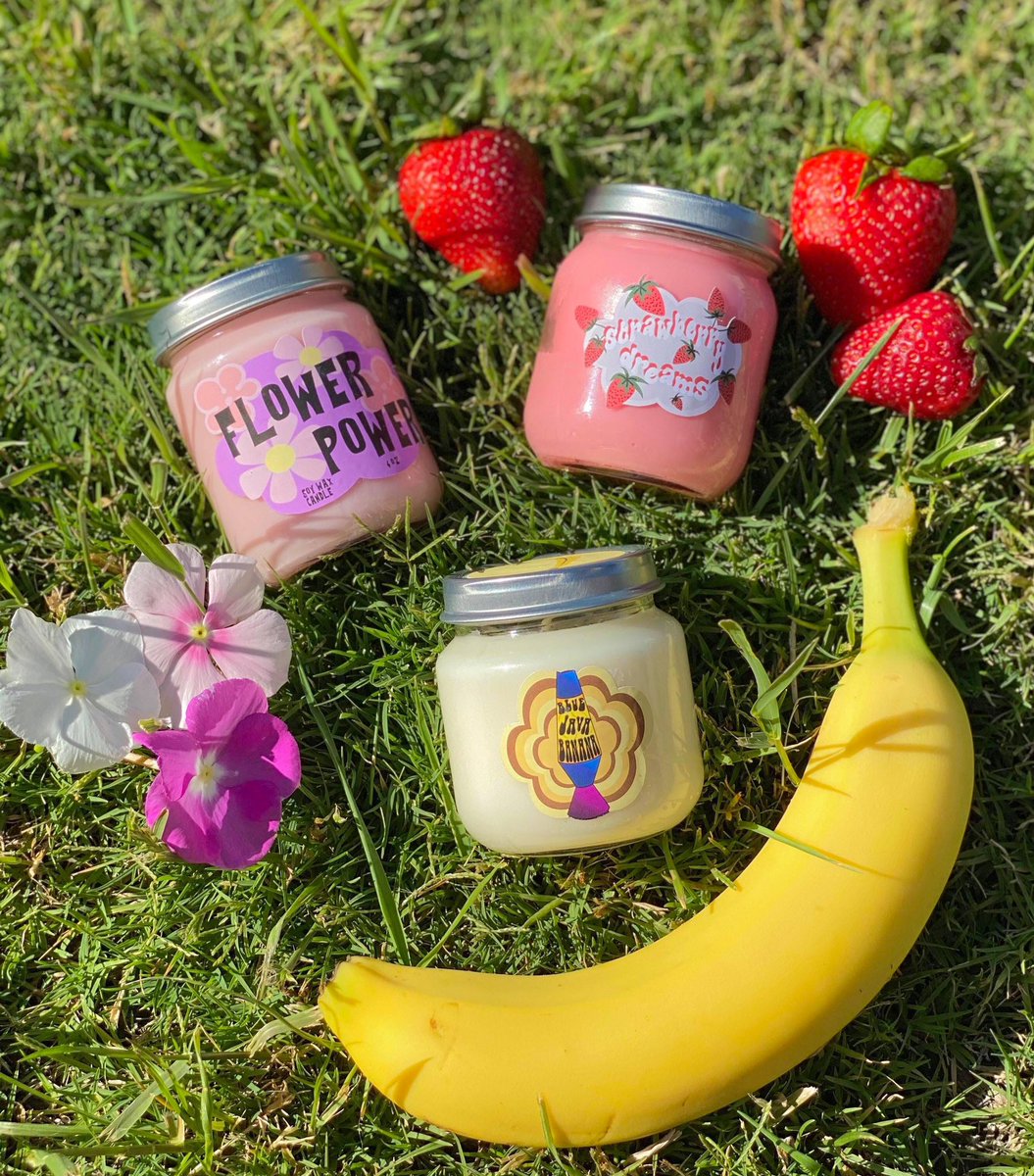 berryjaneco's tweet photo. Mini but Mighty! These little 4oz Soy Wax candles are only $7 and available now!! Link in bio 🌼🍓🍌 https://t.co/o6fI04pWxK