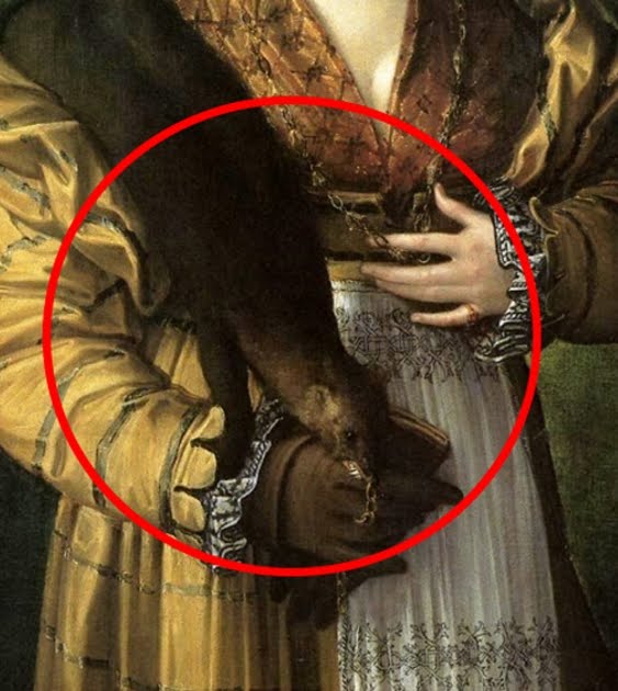 A 16th c portrait of a young bride wearing an ermine, sable or mink, for instance, was believed to bring good luck in helping her to get pregnant. Notice how her hand rests over her womb.Hopefully her husband knew better than to put it in her ear though...