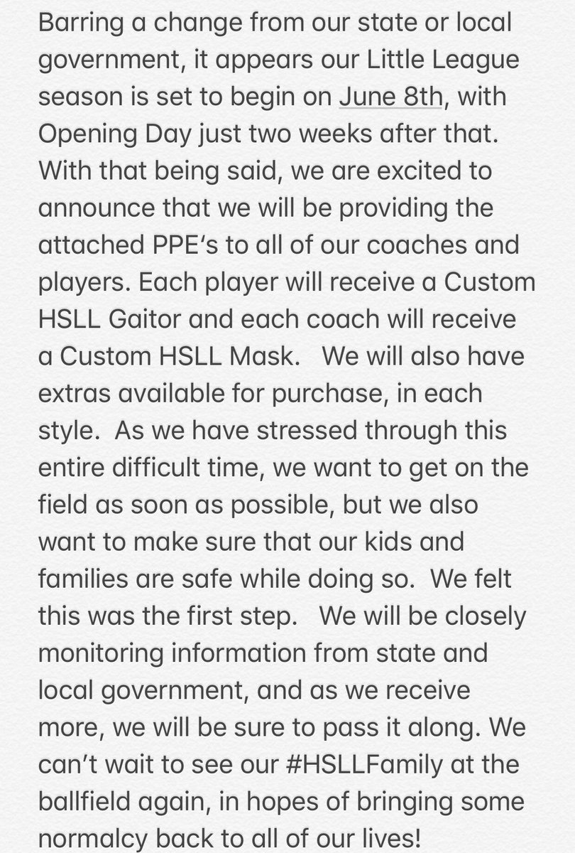 HiteSaundersLL's tweet photo. Being PROACTIVE in our attempt to keep our league and community as safe as possible.  It’s all about being PRO-ACTIVE not RE-ACTIVE in these trying times! @WVGovernor @claymarsh @LittleLeague @littleleagueceo https://t.co/GurHL5apbM