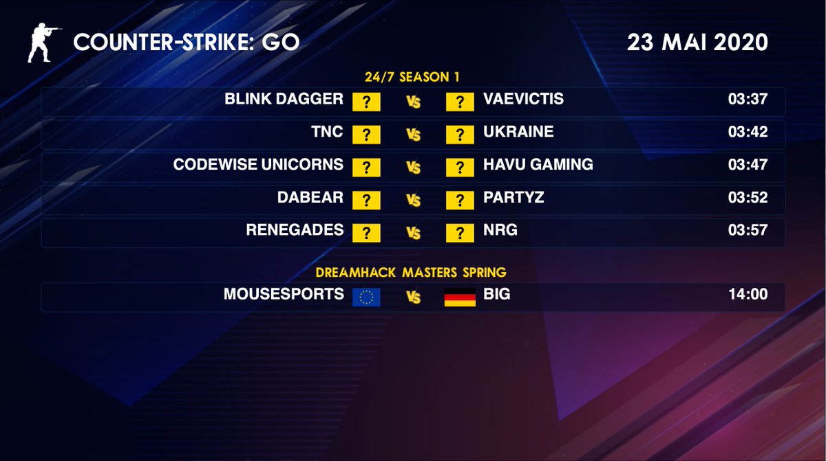 IMP_CSGO's tweet photo. Programme CS:GO du 23 mai 2020👇 https://t.co/6lhBGFsKA3