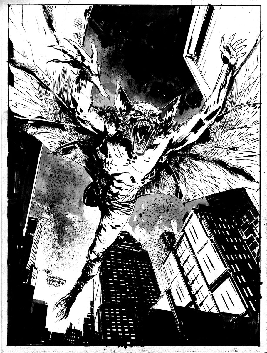 Here's the first finished commission: Man-Bat.