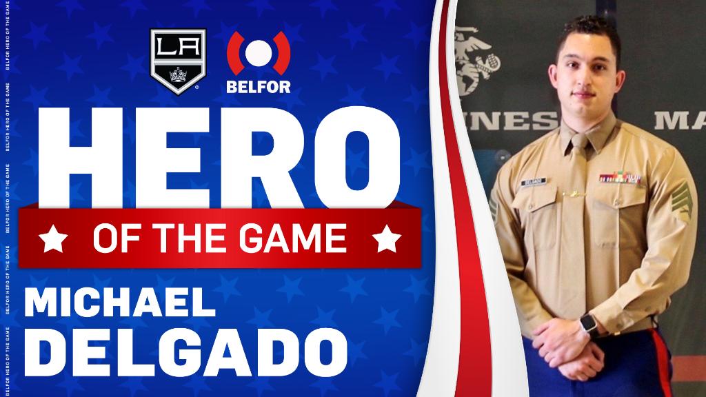 Honoring  @BelforGroup Heroes of the Game Sergeant Michael Delgado of the US Marine Corps is stationed as a Marine Corps Recruiter in Burbank, CA. He has deployed with the 11th Marine Expeditionary Unit.Sgt. Delgado is a recipient of the Navy and Marine achievement medal.