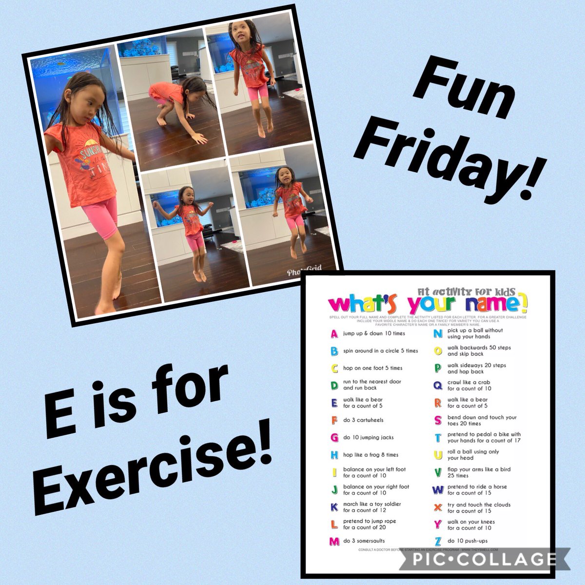 E is for Exercise to the Letters in Your Name! ⁦<a href="/Ivysherman/">Ivy Sherman, Ed.D.</a>⁩ #seamanstrength