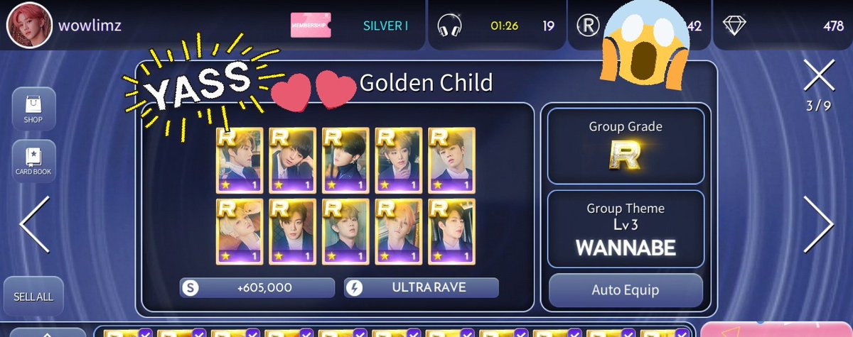 Today  #1000Days_with_GNCDI spent a LOT of Rp & Diamonds in SSW for Golden Child R Cards It's worth it & looks so pretty!  WANNABE   #SuperstarWOOLLIM  @superstarWL #니스들의_자부심_우리차일드  #GoldenChild  #골든차일드  #GOLCHA  @Hi_Goldenness