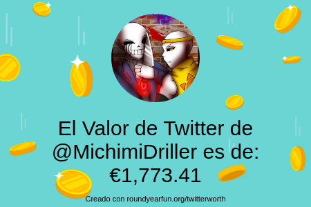 MichimiDriller's tweet photo. Mi valor en Twitter es de: €1,773.41

Encuentra el tuyo(a) con https://t.co/f0amr5aqDL

⠀ https://t.co/et0173PZ5R