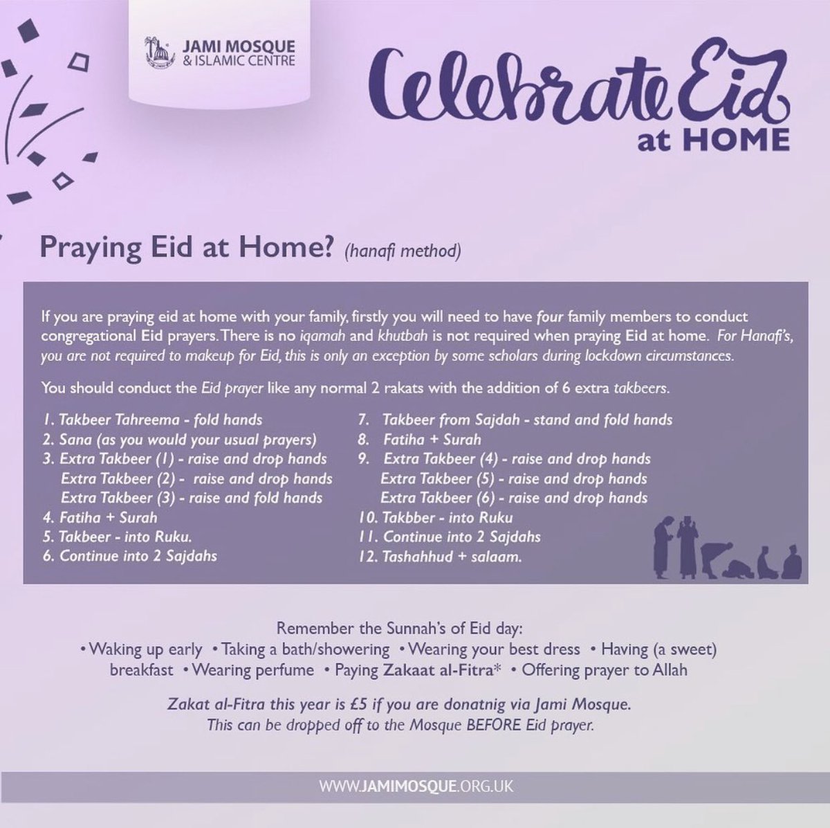 How to perform Eid prayer at home.