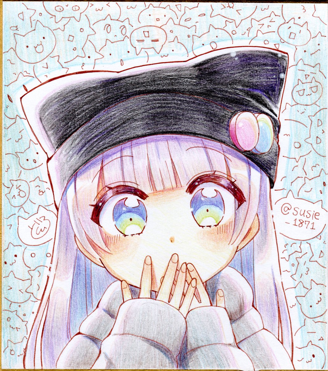 ぱっつん猫耳帽子系ガール?
#創作 