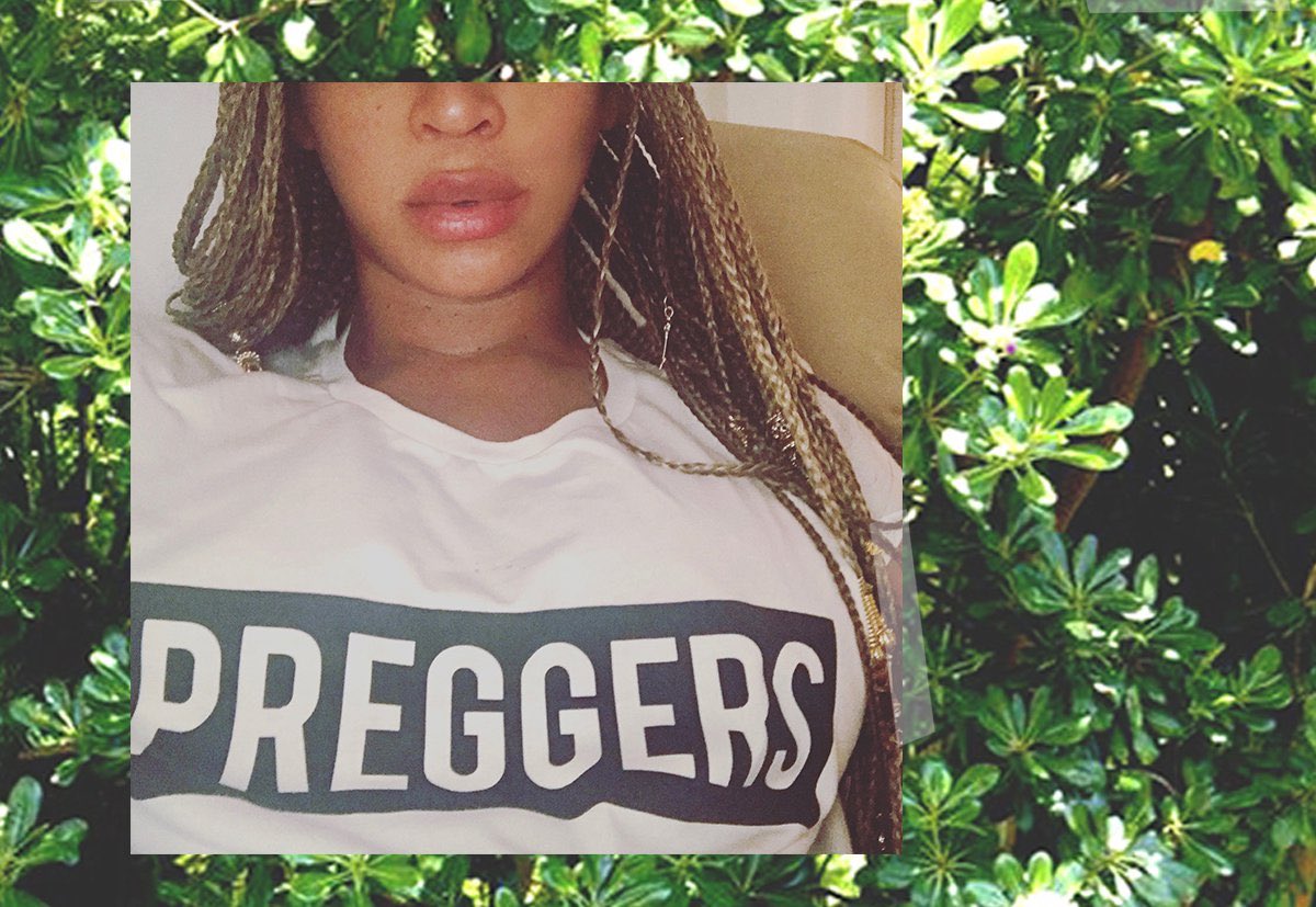 After Beyoncé posted this. This same T-Shirt saying “Preggers” sold out. Even ppl who weren’t having a baby bought it.