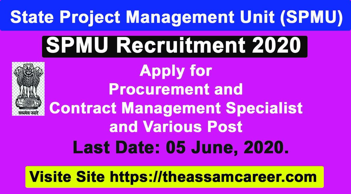 State Project Management Unit (SPMU) Recruitment 2020, Jal Jeevan Mission, Assam. #AssamCareer #AssamGovtJob #AssamGovtJob2020 #AssamGovtJobs #AssamGovtJobs2020 #AssamRecruitment #Assamcareercom #Assamcareernet #Assamgovtjobs2020 #govtjobalerts #govtjobina theassamcareer.com/spmu-recruitme…