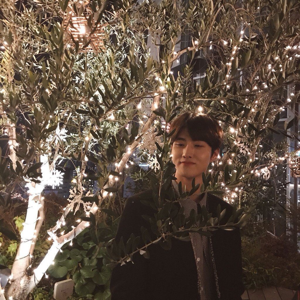 changgu with trees/plants as his background a thread @CUBE_PTG
