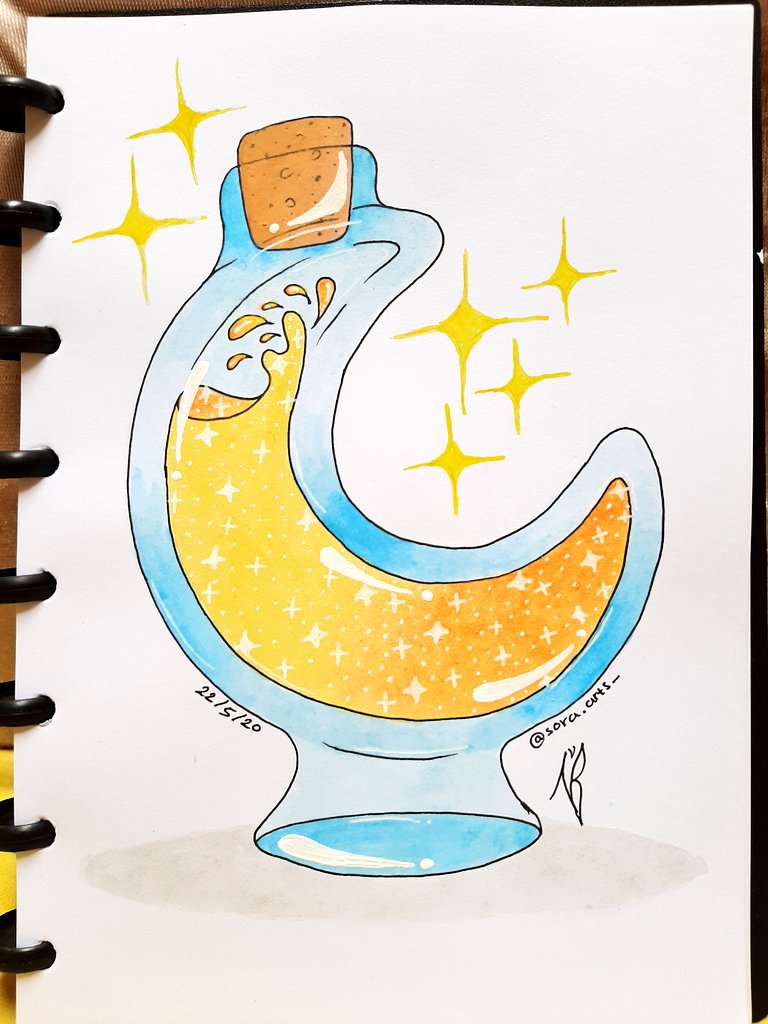 sora_salza's tweet photo. Potion again! π
π
Just want to draw it, this one is moon potion ππ If you drink it you can go to the moon π just kidding π€£
.
.
.
#art #traditionalart #artwork #watercolorart #watercolor #illustration #illust #potion #moonpotion #moonpotions ππ https://t.co/m2sguJJrag