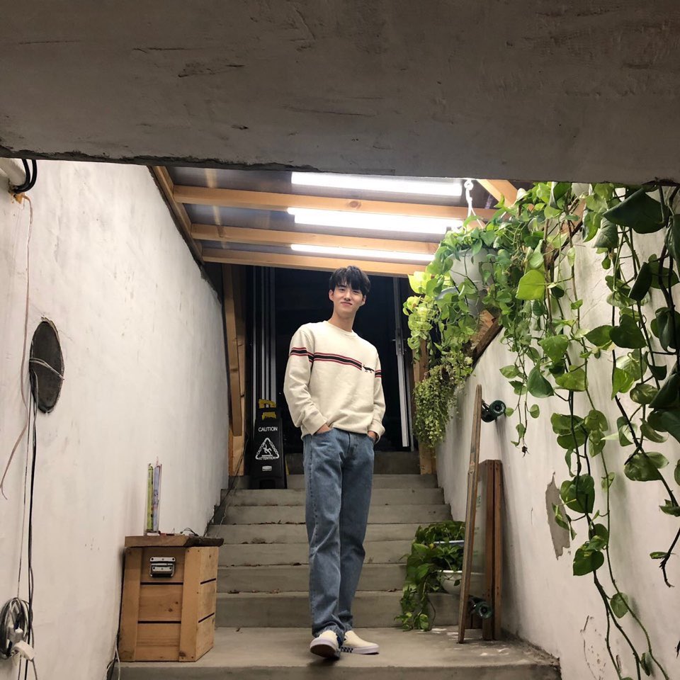 changgu with trees/plants as his background a thread @CUBE_PTG